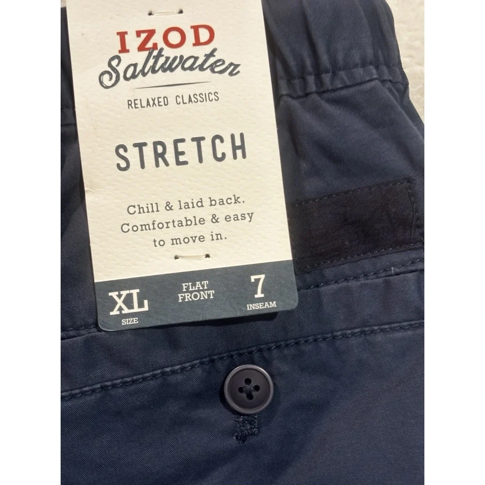 NEW Mens IZOD Saltwater XL Stretch Shorts‎ Relaxed Classics Preppy Blue